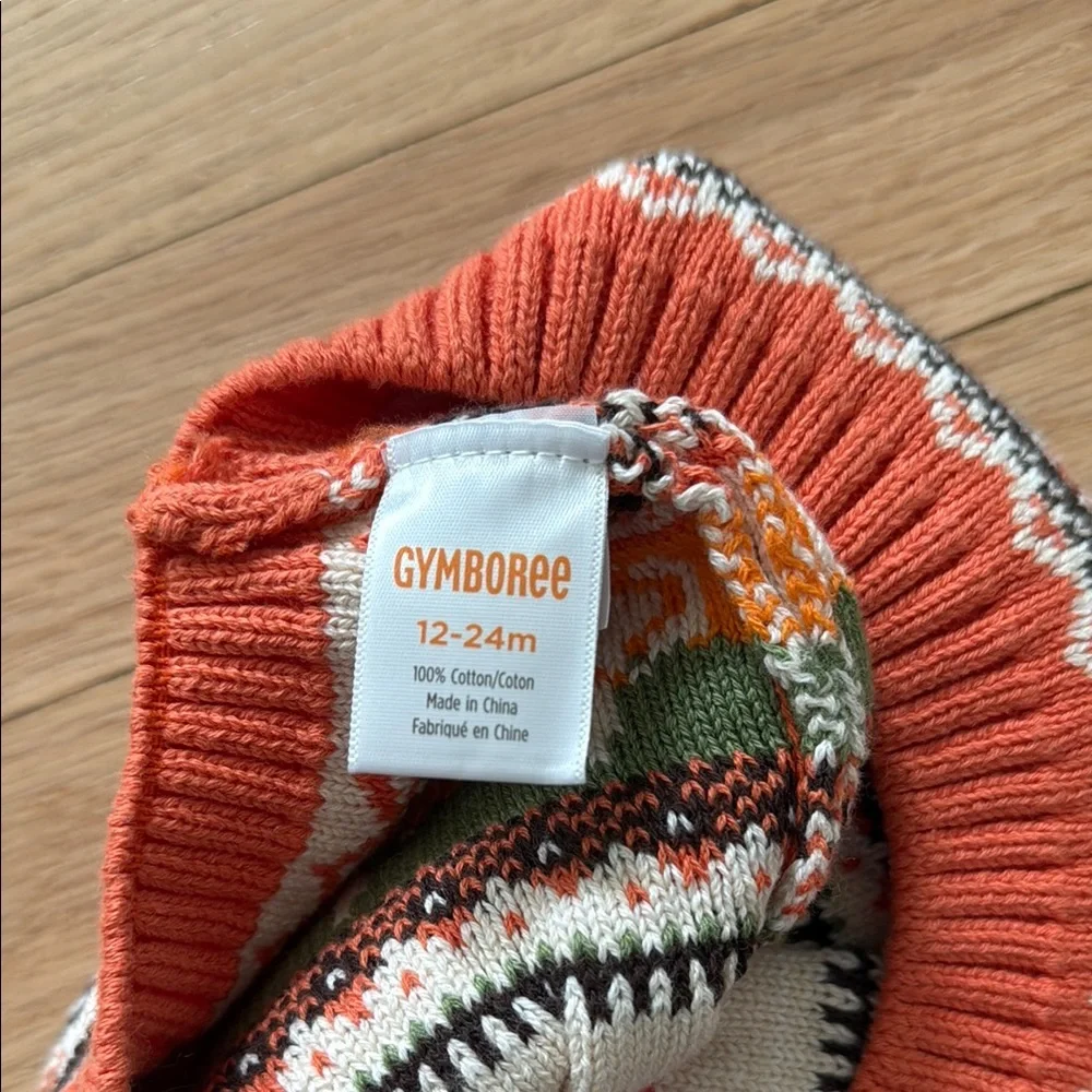 Gymboree Orange Pumpkin Knit Beret 100% cotton 12-24 months